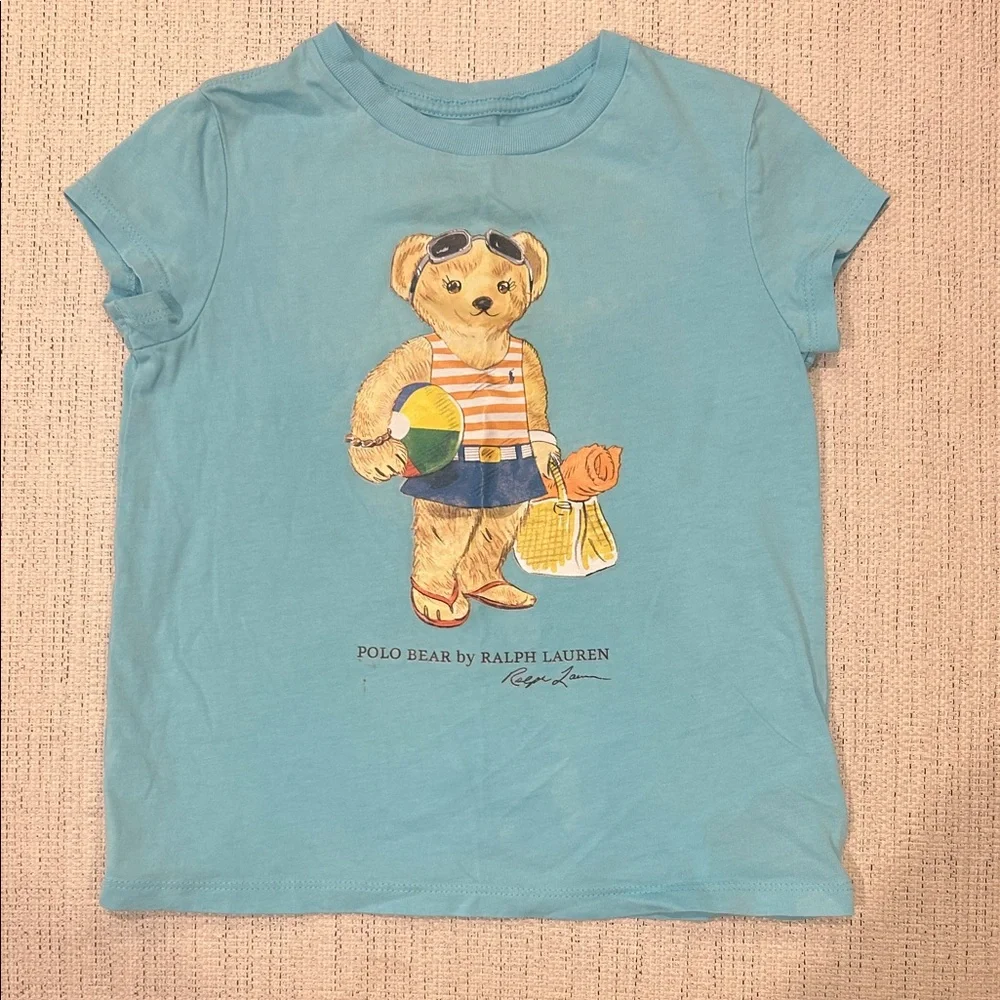Ralph Lauren Kids Light Blue Polo Bear Tee - Picture 1 of 3